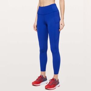 LULULEMON FAST & FREE 7/8 TIGHT II *NON-REFLECTIVE NULUX 25" IN JET STREAM